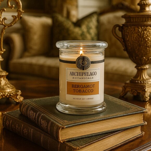 NIB Archipelago Botanicals Soy Bergamot Tobacco Hand-Poured Candle - Picture 1 of 8